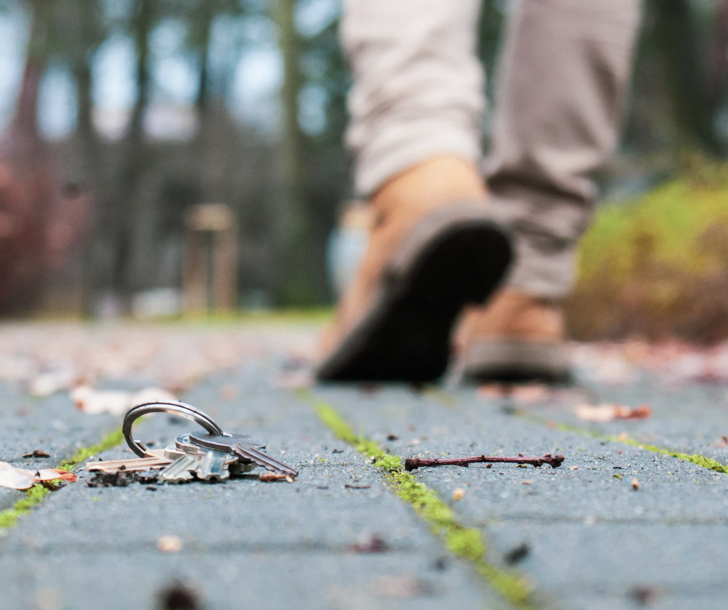 Man walking away from his keys
