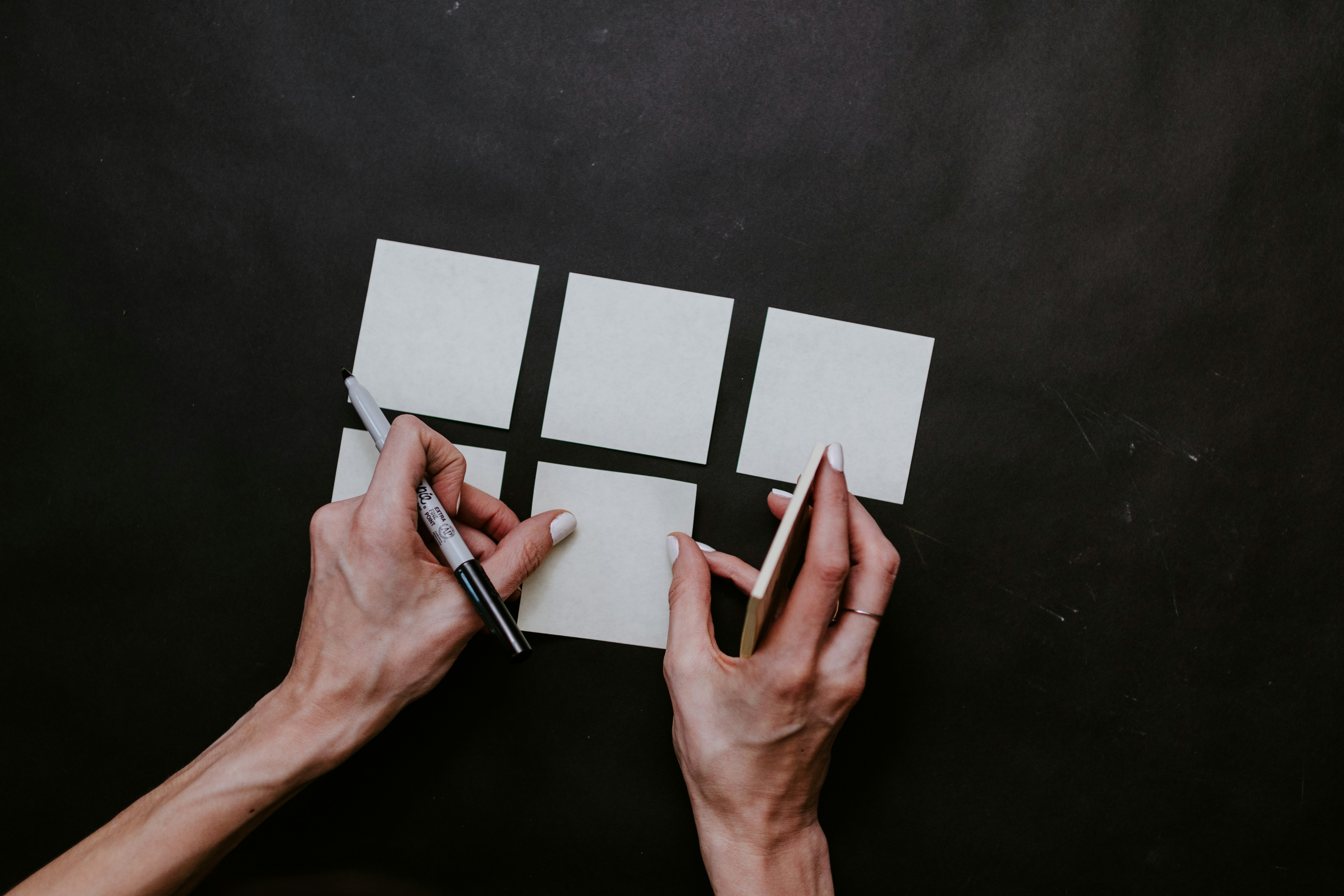 Woman writing notes